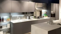La casa moderna Cucina grigia moderna con isola Carol- Cucine Ad Isola|Cucine Moderne
