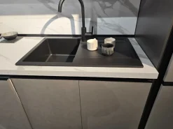 Outlet Cucina grigia moderna lineare Zoe in Offerta Outlet Cucine Lineari|Cucine Moderne