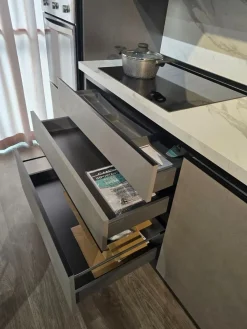 Outlet Cucina grigia moderna lineare Zoe in Offerta Outlet Cucine Lineari|Cucine Moderne