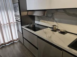 Outlet Cucina grigia moderna lineare Zoe in Offerta Outlet Cucine Lineari|Cucine Moderne