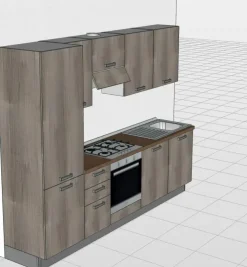 Cucina grigia moderna lineare Angela in Offerta Outlet^Giannei Outlet