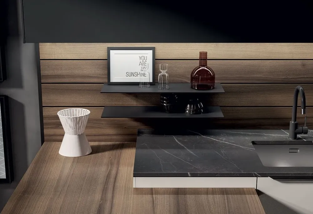 Arredo3 Cucina grigia moderna lineare Ylak a soli 14217 Euro- Cucine Lineari|Cucine Moderne