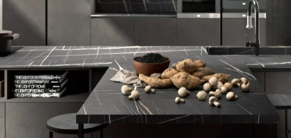 Essebi Cucina grigio design ad isola Nuova stella- Cucine Ad Isola|Cucine Design