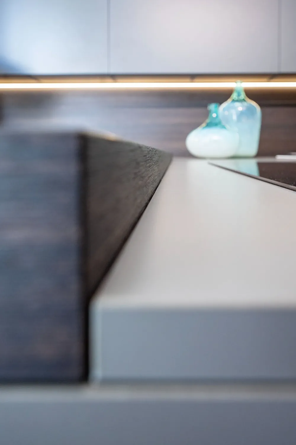 Cucina grigio design con penisola 2.1 gola peltro^Copat cucine Clearance