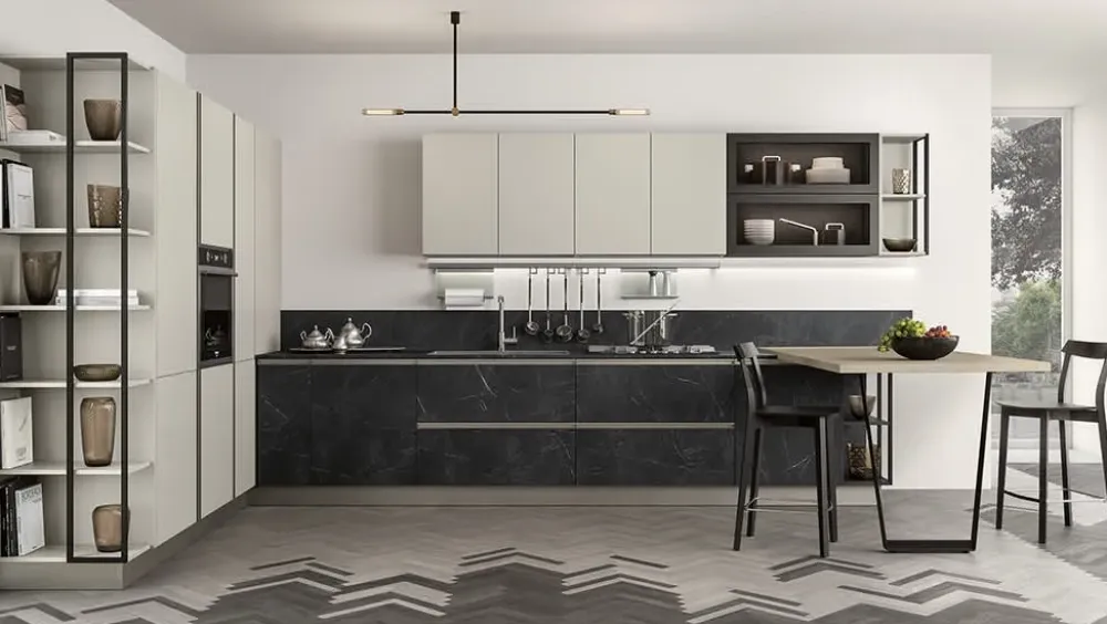 Clearance Cucina grigio design lineare Linea scontata Cucine Lineari|Cucine Design