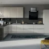 Arredo3 Cucina grigio moderna ad angolo Round in Offerta Outlet- Cucine Ad Angolo|Cucine Moderne