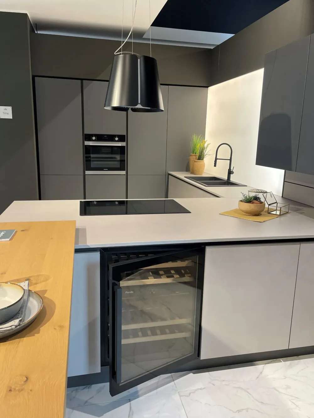 Arredo3 Cucina grigio moderna con penisola Time/kalì- Cucine Con Penisola|Cucine Moderne