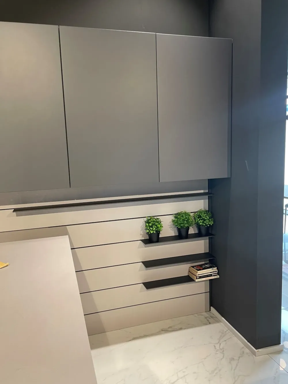 Arredo3 Cucina grigio moderna con penisola Time/kalì- Cucine Con Penisola|Cucine Moderne