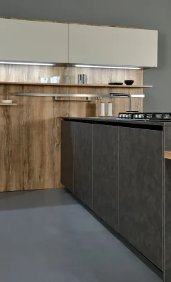 Cucina grigio moderna con penisola Time  Frighetto^Collezione esclusiva