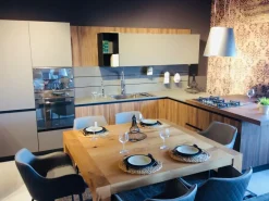 Online Cucina grigio moderna con penisola Noce imperial in Offerta Outlet Cucine Con Penisola|Cucine Moderne