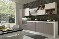 Cucina grigio moderna lineare Cucina mod.futura con ante in fenix colore grigio londra scontata del 30%^S75 Sale