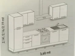 Cucina grigio moderna lineare Quadra in Offerta Outlet^Colombini Casa Hot