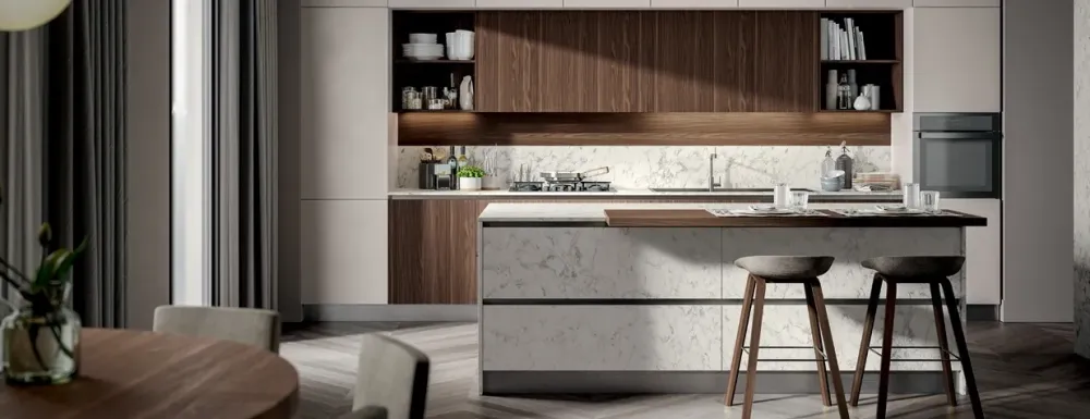 Cucina grigio moderna lineare Genesi^Home Cucine Sale
