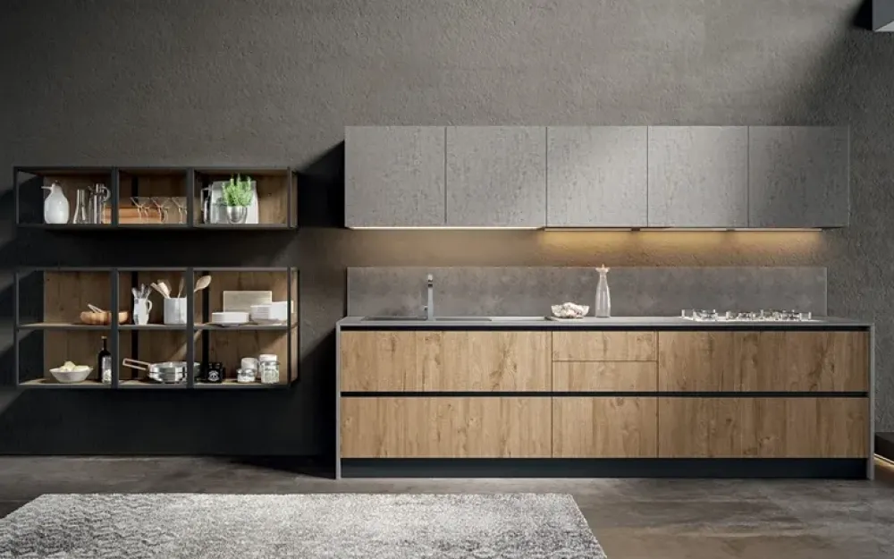 Cucina grigio moderna lineare Genesi^Home Cucine Sale