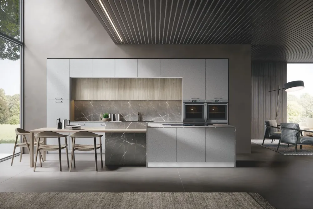 Cucina grigio moderna lineare Genesi^Home Cucine Sale