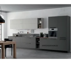 Sale Cucina grigio moderna lineare Pd15 * in offerta Cucine Lineari|Cucine Moderne