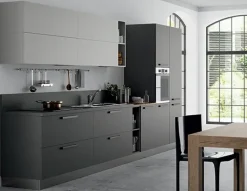 Sale Cucina grigio moderna lineare Pd15 * in offerta Cucine Lineari|Cucine Moderne