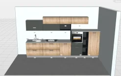 Cucina industriale lineare Modello planet wood a prezzo scontato^Mobilificio Bellutti Online
