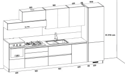 Stosa Cucina Infinity moderna rovere chiaro lineare scontata 25%- Cucine Lineari|Cucine Moderne