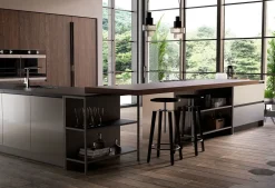 Online Cucina Kaly industriale grigio con penisola scontata 37% Cucine Con Penisola