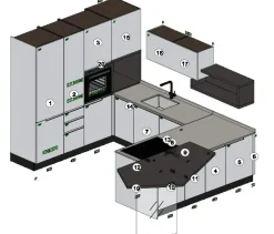 New Cucina Karma moderna grigia con penisola scontata 50% Cucine Con Penisola|Cucine Moderne