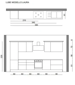 Lube Cucine Cucina Laura lineare con un ribasso imperdibile- Cucine Lineari