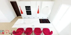 Cucina Line design bianca con isola scontata 47%^Astra New