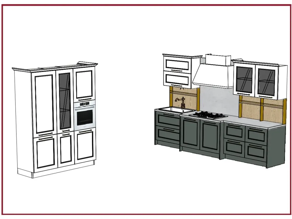 CUCINA lineare Meg SCONTATA 52%^Arredo3 Hot