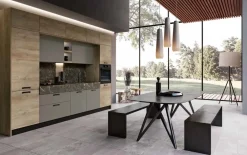Clearance Cucina lineare Capri quercia e grigio cenere group con uno sconto vantaggioso Cucine Lineari|Cucine Moderne