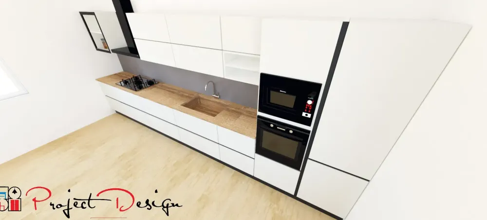 Astra Cucina lineare design bianca Line a soli 8500€- Cucine Lineari|Cucine Design