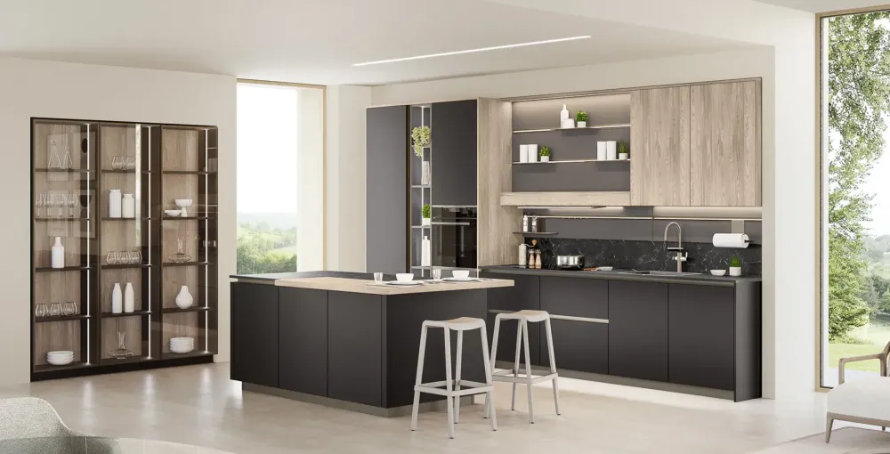 Veneta Cucine Cucina lineare in laccata modello Start time 11 ad un prezzo riservato- Cucine Lineari|Cucine Design