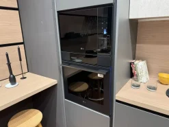 Cucina lineare in laminato materico grigia Young a prezzo scontato Cucine Lineari|Cucine Moderne