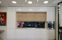 Cucina lineare in laminato opaco bianca Cucina kattyy 360 cm promo bilancia a prezzo scontato^Artigianale Discount