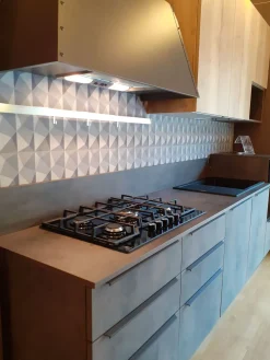 Ar-Due Cucina lineare in laminato materico altri colori Easy cemento a prezzo scontato- Cucine Lineari