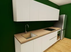 Outlet Cucina lineare in laminato materico a prezzo ribassato 33% Cucine Lineari|Cucine Moderne