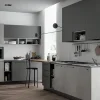 Cucina lineare in laminato opaco grigio Domino grafite e cementho a prezzo ribassato^Prima Cucine Clearance