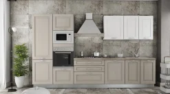 Outlet Cucina lineare in legno bianca Italia3 a prezzo ribassato Cucine Lineari