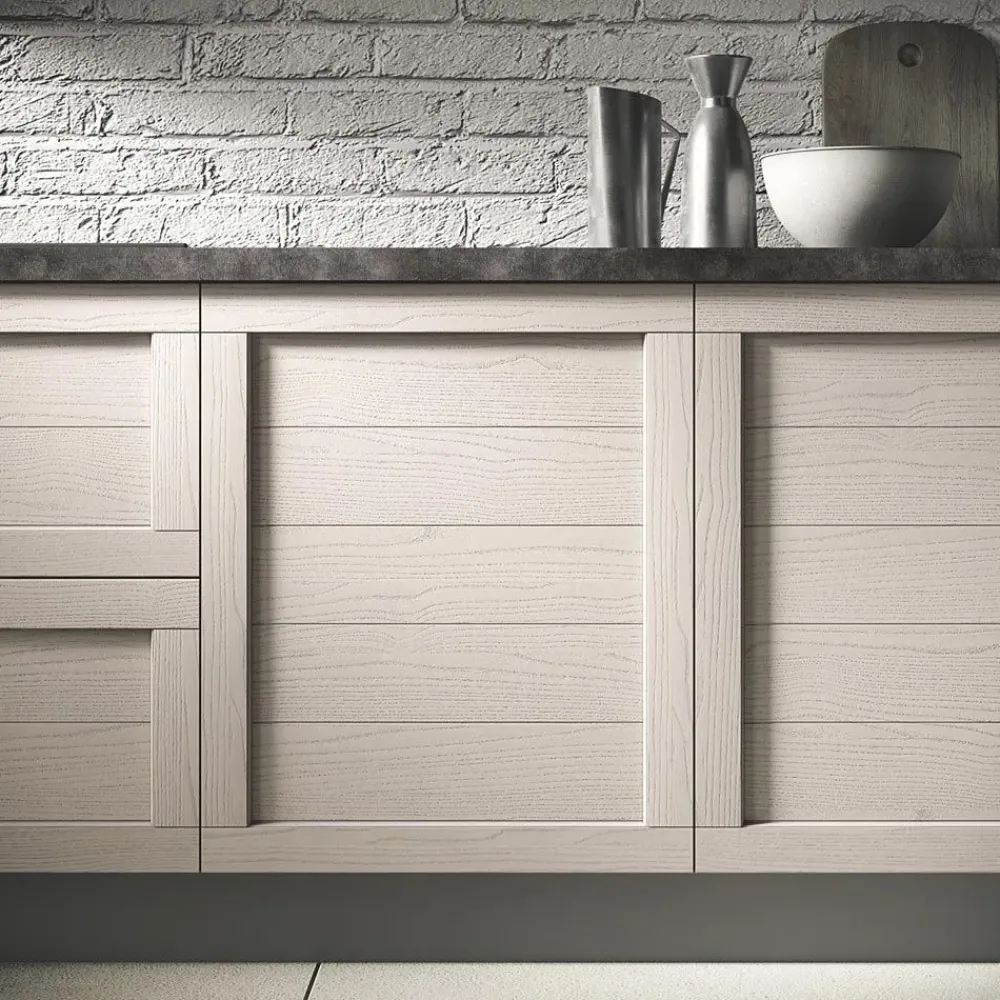 Online Cucina lineare in legno tortora Elsa a prezzo scontato Cucine Lineari|Cucine Moderne