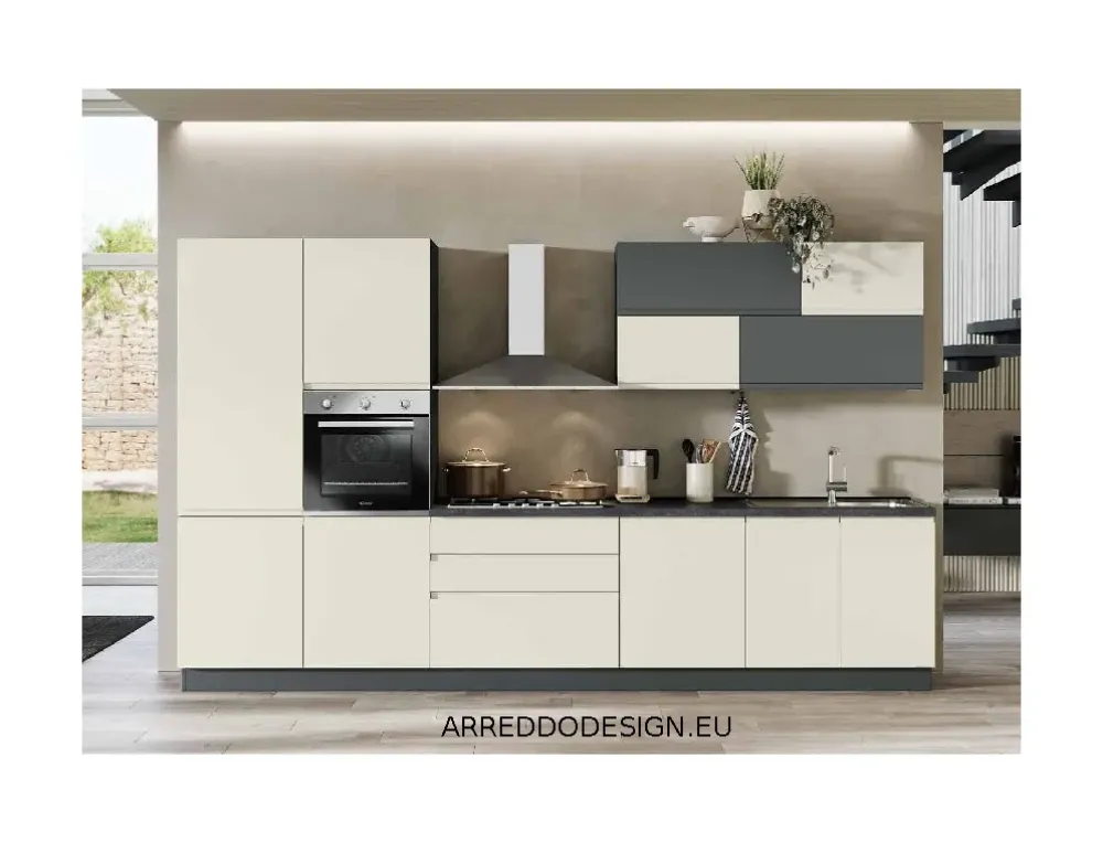 Cucina lineare in melaminico altri colori Kelly a prezzo scontato^Net Cucine Discount