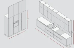 Colombini Casa Cucina lineare in nobilitato modello Quadra compo 07 ad un prezzo riservato- Cucine Lineari|Cucine Moderne