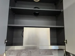 Cucina lineare in polimerico opaco grigia Yaris a prezzo scontato^Kuadra Cucine Best