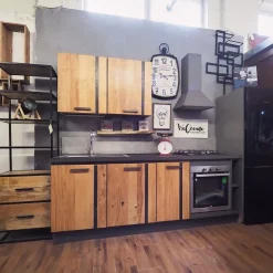 Cucina lineare industriale rovere chiaro Cucina industrial wave legno offerta  a soli 3590€^Collezione esclusiva Clearance