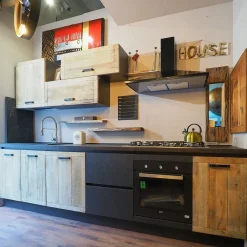 Cucina lineare industriale rovere chiaro Cuicna industrial jupiter moderna   a soli 4990€^Collezione esclusiva New