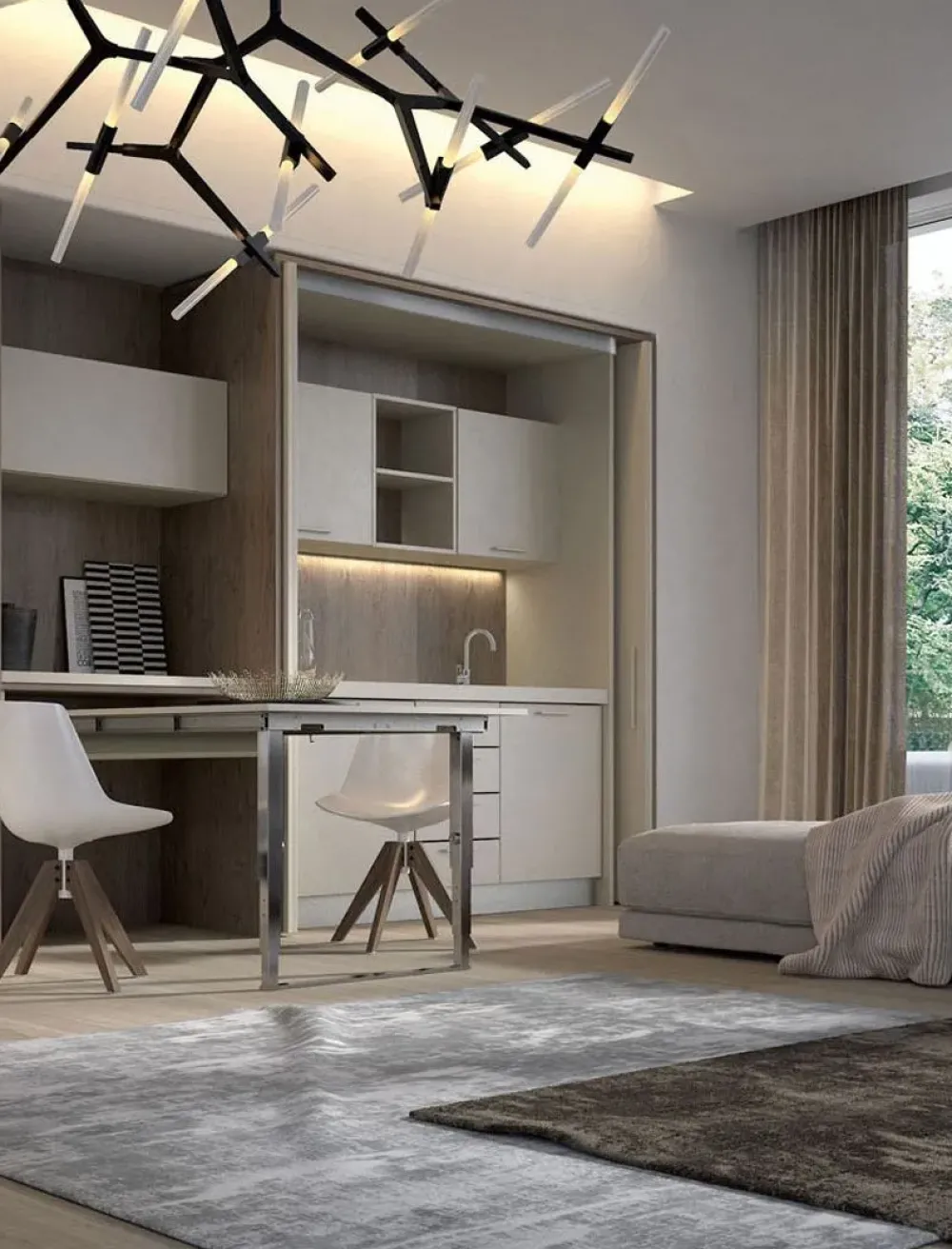 Cucina lineare moderna bianca Monoblocco Cucine Lineari|Cucine Moderne