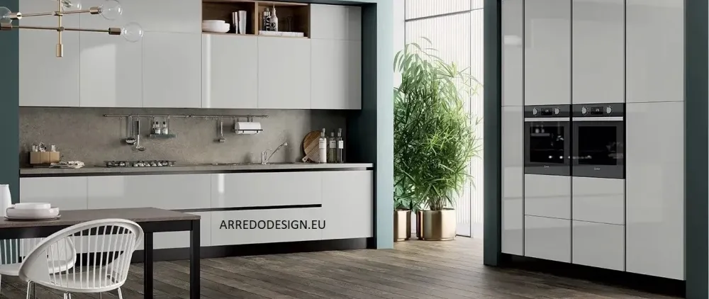 Online Cucina lineare moderna bianca Domino a soli 8250 Euro Cucine Lineari|Cucine Moderne