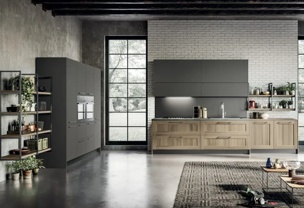 Cucina lineare moderna grigia Cleo 1^Arredo3 Sale