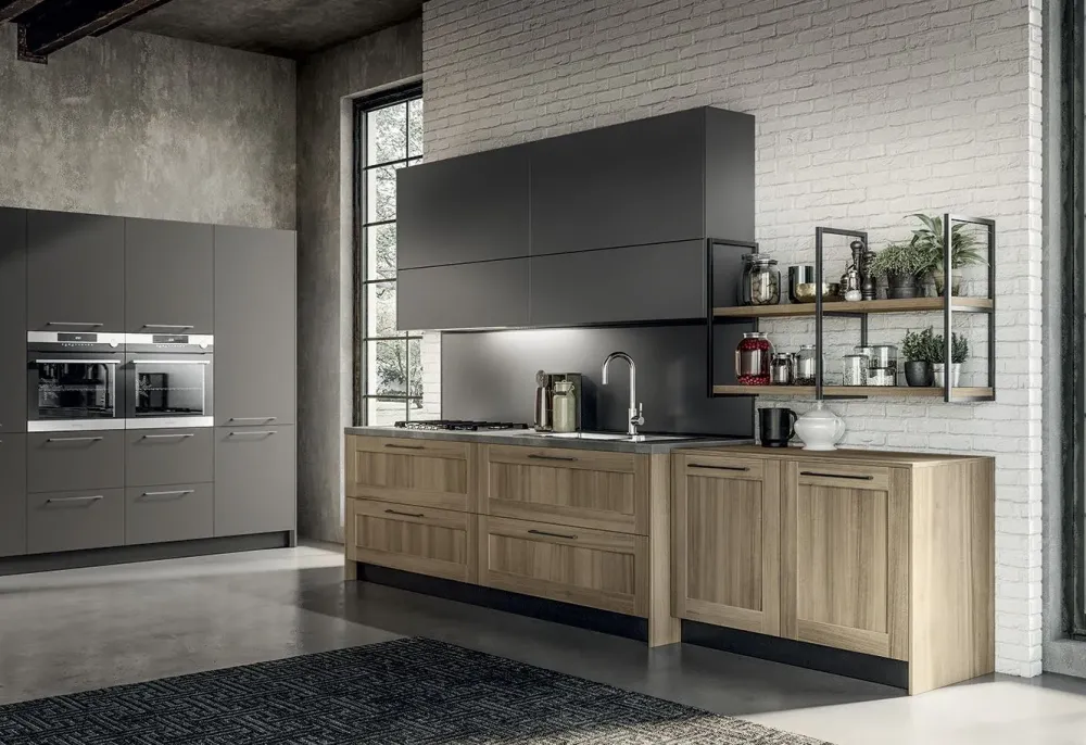 Cucina lineare moderna grigia Cleo 1^Arredo3 Sale
