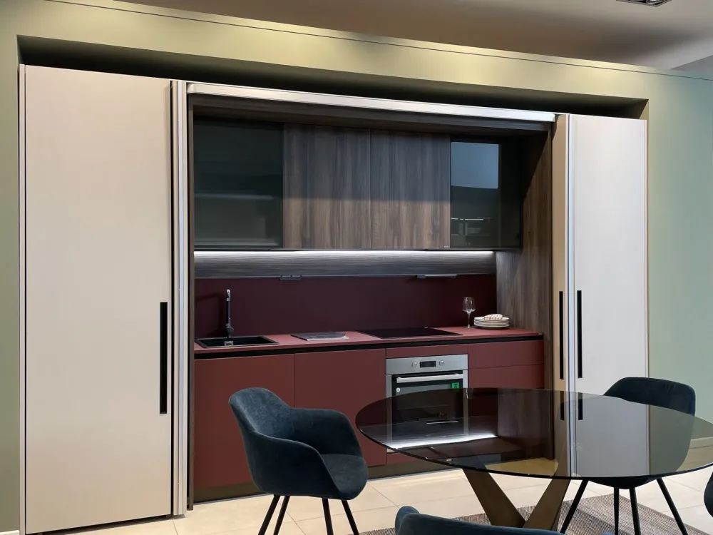 Scavolini Cucina lineare moderna rossa Boxlife- Cucine Lineari|Cucine Moderne