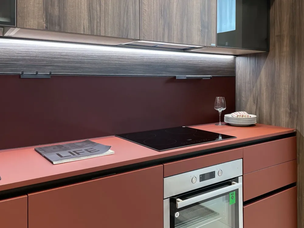 Scavolini Cucina lineare moderna rossa Boxlife- Cucine Lineari|Cucine Moderne