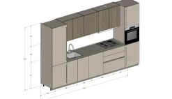 Cucina lineare moderna tortora Metropolis a soli 3660 Euro^Stosa Hot